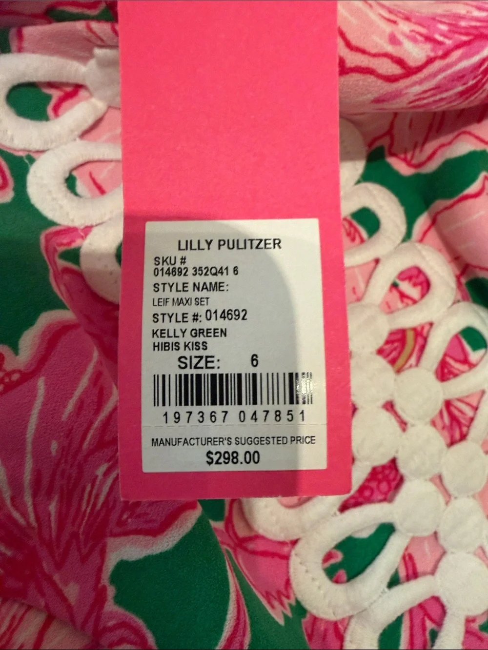 Lilly Pulitzer Leif Maxi Size 6